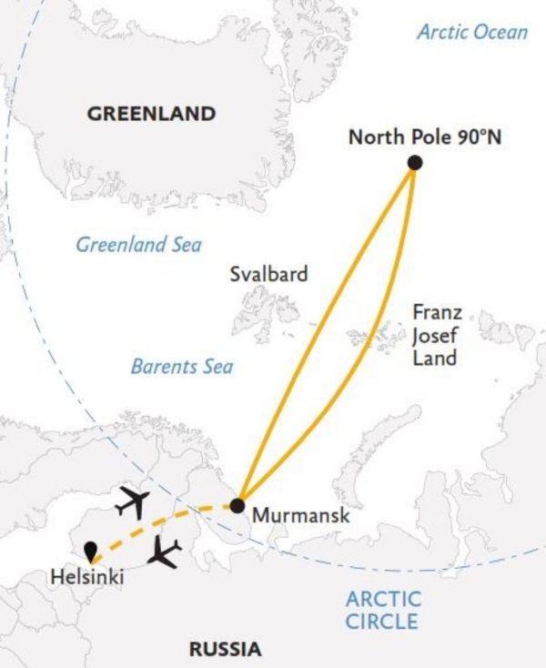 North pole cruise map 2 North pole cruise map 2