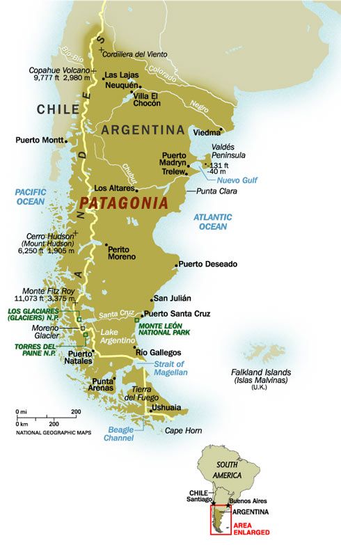 Patagonia map Patagonia map