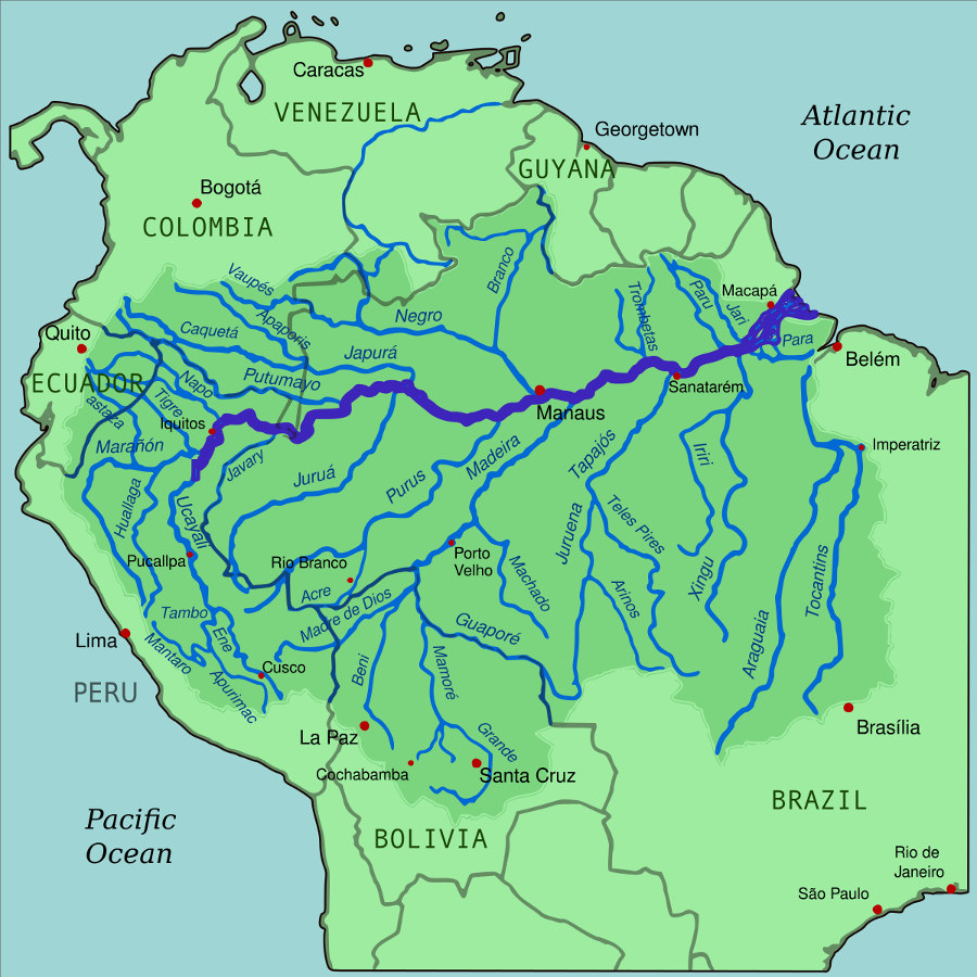 Amazon river map